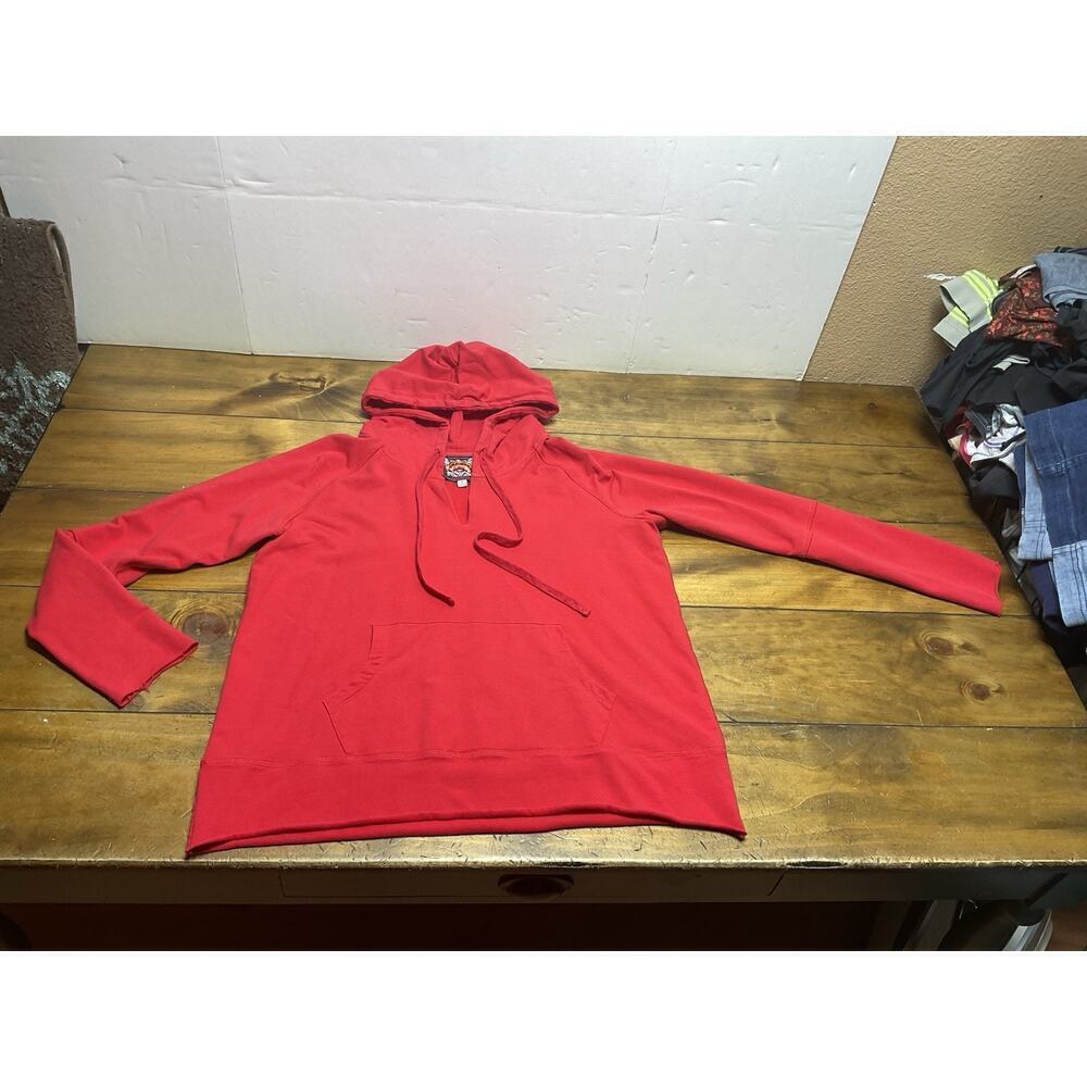 Johnny Was Women’s Red Hooded Pullover Sweatshirt Size Medium